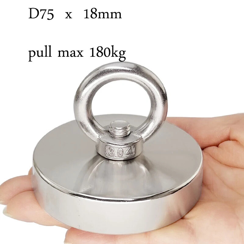 Super Strong Neodymium Fishing Magnet – 1000 LB Pull Force, Heavy Duty Rare Earth Magnet For Metal Detecting Salvage Gold Black - View #12