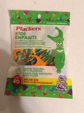 Plackers Kids Enfants Dental Flossers with Fluoride Pack of 40 Animal Shaped