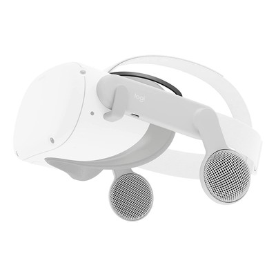 Logitech - Chorus VR Off-Ear Integrated Audio for Meta Quest 2 - White