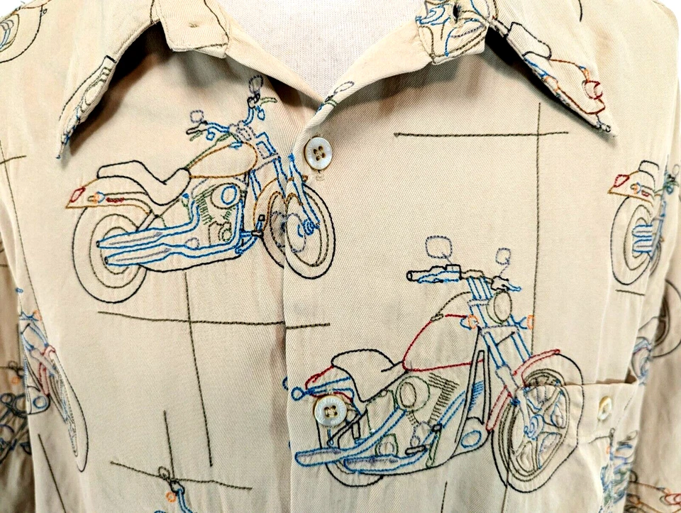 Camisa Hawaiana TORI RICHARD HARLEY DAVIDSON Bordada Motocicleta Para Hombre 3XL * Foto 3 de 4