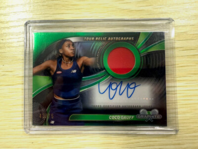 2024 Topps Graphite Tennis Coco Gauff Tour Relic Auto Green /75 Event Used