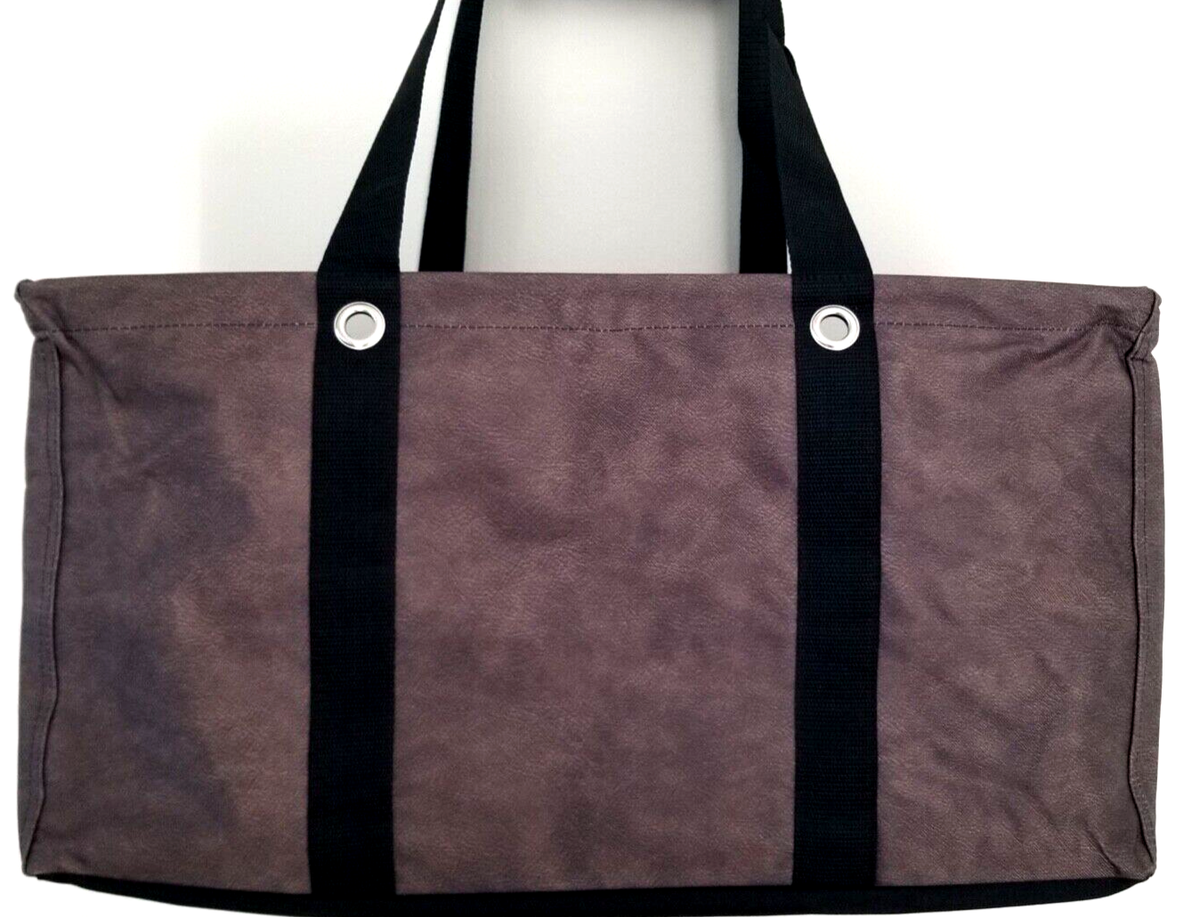NEW! Thirty One LARGE Utility Tote Chestnut Distressed Brown