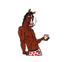 Comedy BoJack Horseman Themed 4" x 2.5"  Embroidered Iron On Patch