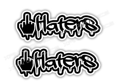 Fck Middle Finger Haters Sticker JDM SUV Car Truck Decal KDM Euro USDM 2 Pack