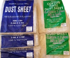 FÜNF GROSSE DEKORATIONS-STAUBTÜCHER AUS 100 % BAUMWOLLKÖPER INKL. 2 TREPPEN