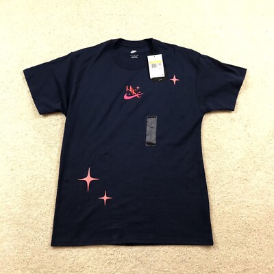 Nike Sportswear Max90 Space Wave T-Shirt Mens Small Fb9043 Navy