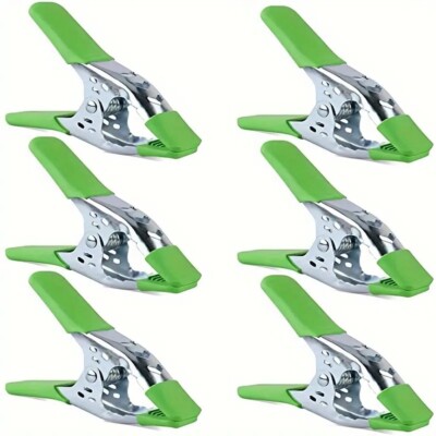 6'' Green Heavy Duty Metal Spring Clamp, w/ PVC Tips & Handles by ContractorsX