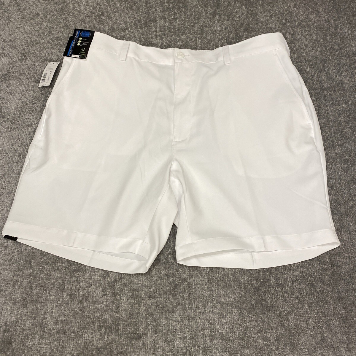 Roundtree Yorke Performance Mens Shorts 42 White 7” Inseam Tennis  Pickleball