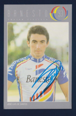 CYCLING cycling card JOSE LUIS DE SANTOS team BANESTO 1993 Signed