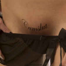 5 x Cumslut - Tattoo Lettering in Black - Temporary Fetish Fun Tattoo 5 