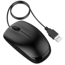 JETech 3-Button Wired USB Optical Mouse Mice (Black) - 0776