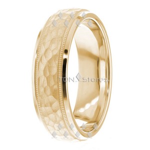 Hammered Gold Wedding Band Womens Pictures