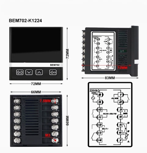 BEM-102/702/902/402 PID Regulation Intelligent Digital Temperature Controller - Photo 19/36