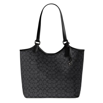 バッグ Coach Tote Bag Signature Canvas Black Coach City Tote Bag In Signature Canvas | Brixton Baker