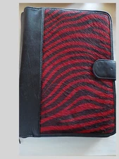 New, Never Used Wilson's Leather Day Planner Red & Black Fur on Cover See Descri