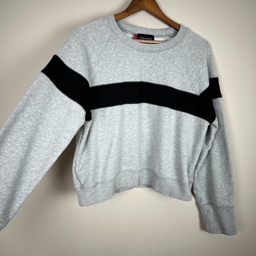 Felpa Misha Nonoo Memphis donna XXL grigio nero combo ritagliata manica raglan - Foto 4 di 10