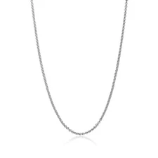 16 Inch Thin Cable 1mm Rolo Chain Necklace in Sterling Silver