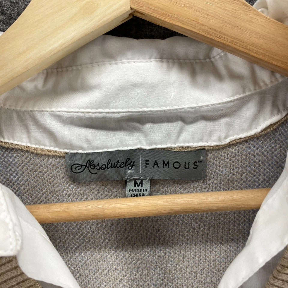 Suéter Pullover Absolutely Famous Mujer M Medio Azul Cuadros Cuello en V Tejido Rayón Foto 3 de 4