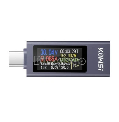 MARKENLOS DC 4-30V 0-12A Type-c DC Voltage Ammeter Power Meter Cell Phone Charging Tester