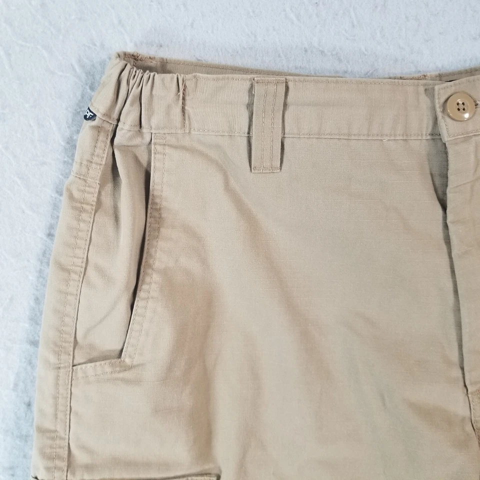LAPG Carga Senderismo Pantalones Cortos Hombre 36x 10.5 Caqui Beige Confort Cintura Ripstop Exterior Foto 2 de 4