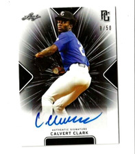 2021 CALVERT CLARK LEAF PERFECT GAME AUTO BLACK PARALLEL ROOKIE #8/50  NEW