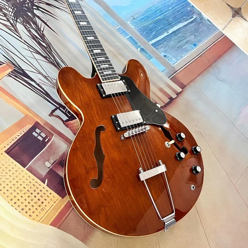 Brown ES-335 electric guitar maple body 22 frets in stock for sale at low price