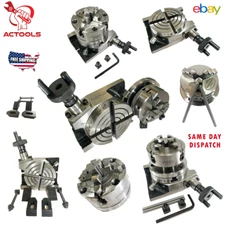 Rotary Table 3"Inch 80mm Horizontal And Vertical + Chuck All Sets ACTOOLS
