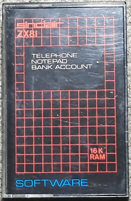 sinclair Zx81 Programm Telephone , Notepad , Bank Account .