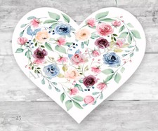 Stunning Floral Roses Heart Shaped Scrapbook Stickers Envelope Seals Labels