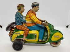 NICE VINTAGE 1950s TIN LITHO TECHNOFIX #282 VESPA SCOOTER w/ DRIVER & PASSENGER