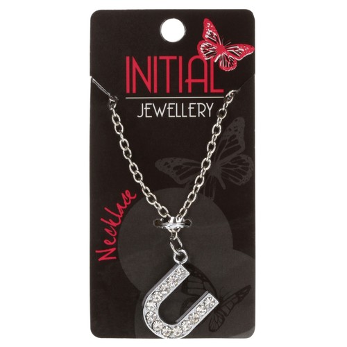 Collar Letra Inicial Color Plata Colgante Cristal Alfabeto Personalizado A-Z - Imagen 48 de 56