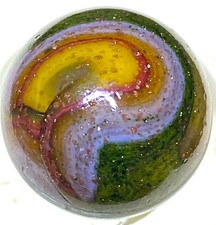 DISPLAY MARBLE AVENTURINE LUTZ OXBLOOD SHOOTER .73" 10B/23
