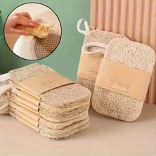 3 Pcs Luffa Sponge Dish Washing Loofah Pad Dish Scrubber Kitchen Clean Brushes