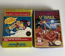 Kung Fu Heroes & Super Spike Volleyball (Nintendo, NES) - Auth. & Tested - CIB