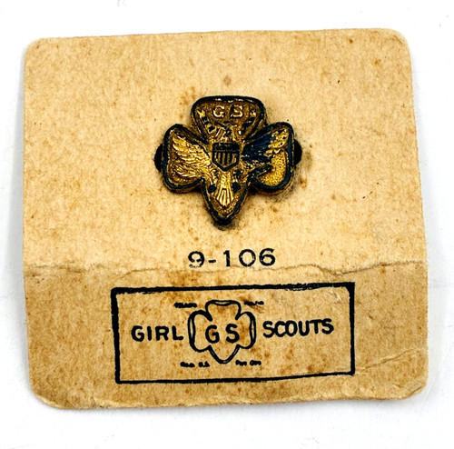 Vintage Girl Scouts Sterling Silver Pin Paper Labeled 9-106 a438