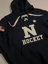 US Naval Academy NAVY Ice Hockey NCAA Hoodie Sweatshirt MEDIUM Laces Midshipmen 