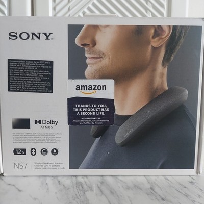 Sony SRS-NS7 Wireless Neckband Speaker 360 spatial sound gray preowned Bravia XR