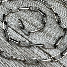 20" Sterling Silver Navajo Handmade Paper Clip Link Chain necklace Sally Shurley