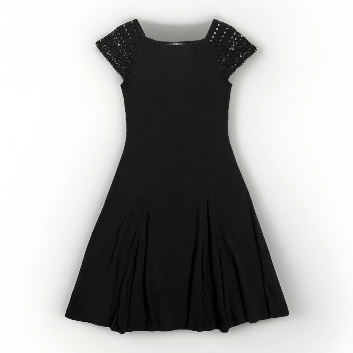 ralph lauren black crochet dress Polo Ralph Lauren Women's Mixed Media Maxi Dress - Black