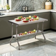 Stainless Steel Commercial Catering Table Work Bench Food Prep Kitchen Shelf UK