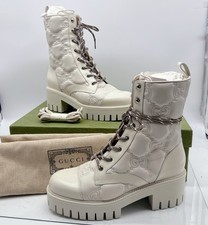Gucci Marmont GG Interlock Embossed Lace Up B...