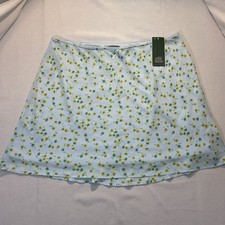 Wild Fable NWT Light Aqua Blue Floral Mini Skirt Size XL Sunflowers Soft Comfort