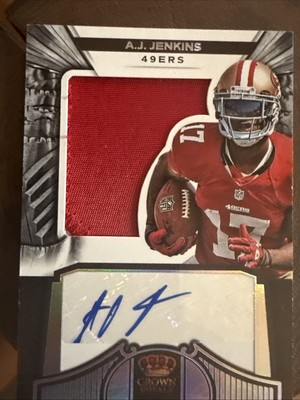 2012 Crown Royale - A.J. Jenkins #251 Holo Gold /99 (AU, MEM, RC)
