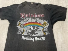 Rainbow 1981 Difficult to Cure UK Tour Shirt Richie Blackmore Size Medium