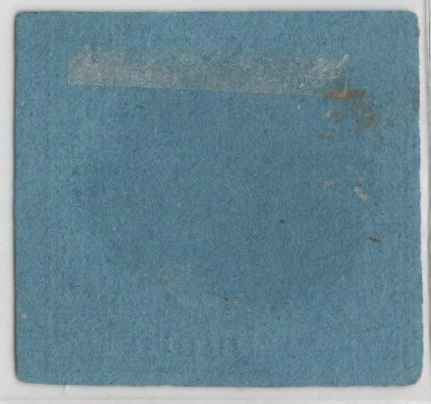 GERMANY BADEN 1858 SCOTT #8 3KR. BLACK ON BLUE IMPERF NEAT 4 CLEAR MARGINS - Image 2 of 2