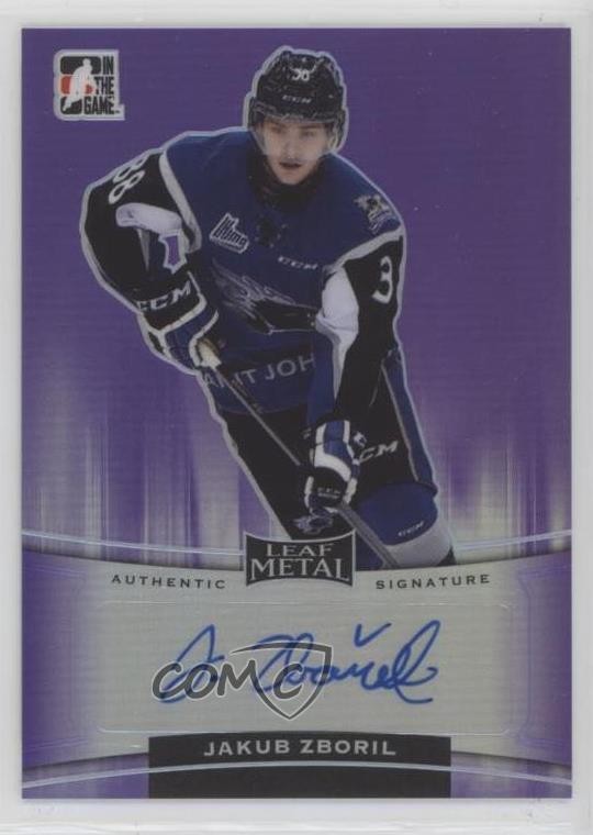 2014-15 ITG Leaf Metal Purple Prismatic 2/15 Jakub Zboril #BA-JZ1 Auto 0o5t