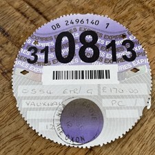 Old Tax Disc August 2013 (Vauxhall) Free UK Postage