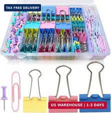 Paper Clips and Binder Clips Assorted Sizes, 240 PCS Colored Office Clips Set La