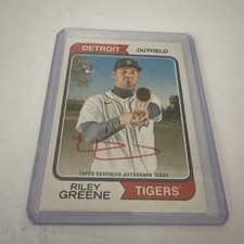 2023 Topps Heritage Real One Autographs#ROA-RG Riley Greene Red Ink /74