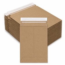 Rigid Mailers 6" x 8" 100-Pack - Kraft Mailer Envelopes for Photos, Trading...
